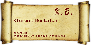Klement Bertalan névjegykártya